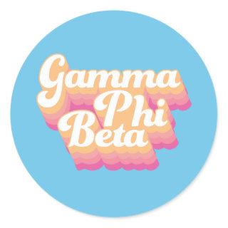 Gamma Phi Beta | Groovy Script Classic Round Sticker