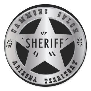 Gammons Gulch Sheriffs Badge Shickers Classic Round Sticker