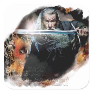Gandalf With Sword In Battle Square Sticker