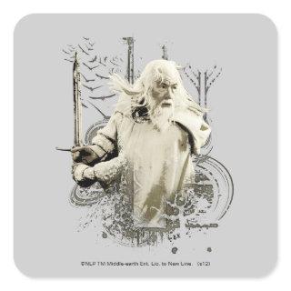 GANDALF™ with Sword Vector Collage Square Sticker