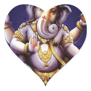 Ganesh Ganesha Hindu India Asian Elephant Deity Heart Sticker