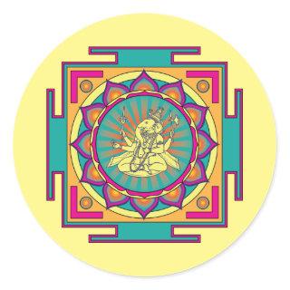 Ganesha Mandala Classic Round Sticker