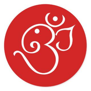 Ganesha Om Style Design Classic Round Sticker