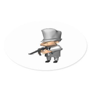 Gangster Oval Sticker