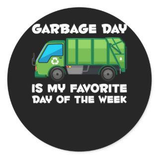 Garbage Day Boys Toddlers Trucker Fan Classic Round Sticker