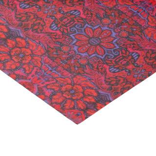Garden of Magic Flowers Bohemian Arabesque Pattern Tissue Paper