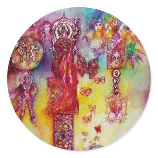 GARDEN OF THE LOST SHADOWS -FAERY AND BUTTERFLIES CLASSIC ROUND STICKER