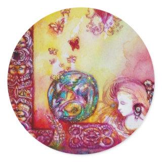 GARDEN OF THE LOST SHADOWS -FAERY AND BUTTERFLIES CLASSIC ROUND STICKER