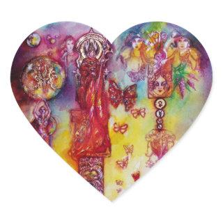 GARDEN OF THE LOST SHADOWS, FAERY AND BUTTERFLIES HEART STICKER