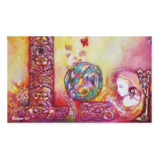 GARDEN OF THE LOST SHADOWS, FAERY AND BUTTERFLIES RECTANGULAR STICKER