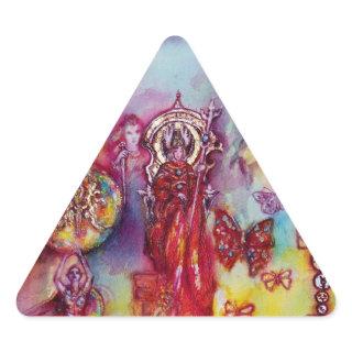 GARDEN OF THE LOST SHADOWS, FAERY AND BUTTERFLIES TRIANGLE STICKER