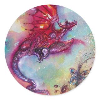 GARDEN OF THE LOST SHADOWS - FLYING RED DRAGON CLASSIC ROUND STICKER