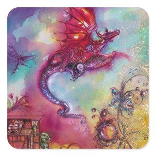 GARDEN OF THE LOST SHADOWS / FLYING RED DRAGON SQUARE STICKER