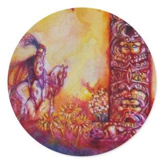 GARDEN OF THE LOST SHADOWS  / KNIGHT AND HORSE CLASSIC ROUND STICKER