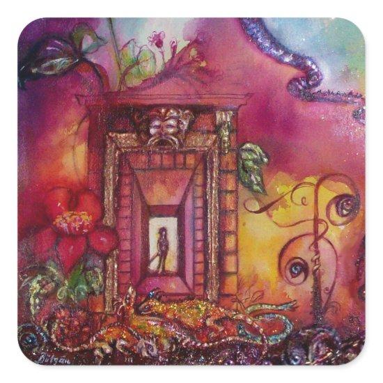 GARDEN OF THE LOST SHADOWS -SERPENTS AND IGUANAS SQUARE STICKER