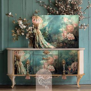 Garden Romance, Elegant Portrait, Ethereal Floral Tissue Paper
