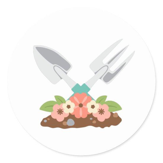 Garden Tools Classic Round Sticker