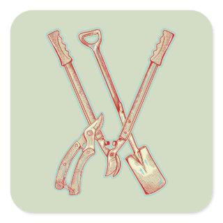 Gardening tools Loppers Square Sticker