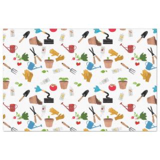 Gardening Tools Plants Gardener Nursery Pattern Tissue Paper