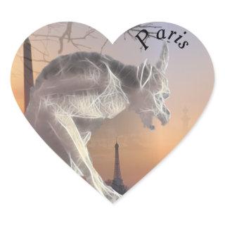 Gargoyle of Paris  Heart Sticker
