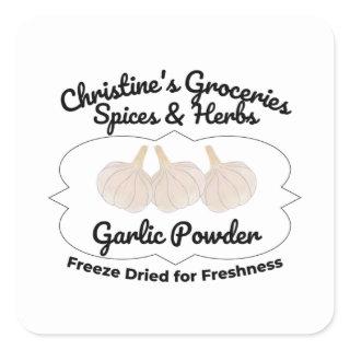 Garlic Powder spice jar. Square Sticker