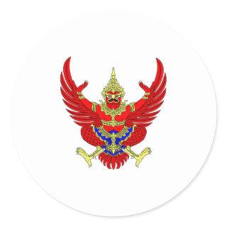 Garuda Thailand Official Coat Of Arms Heraldry Classic Round Sticker