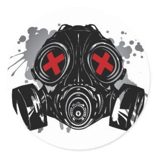 GAS_MASK_PROTECTION CLASSIC ROUND STICKER