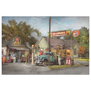 Gas Station - Shannon's super gasolines 1939 Tissue Paper