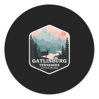 Gatlinburg Tennessee Great Smoky Mountains Hiking Classic Round Sticker
