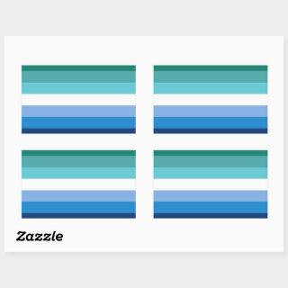 Gay Male Pride Flag (Azure) Rectangular Sticker