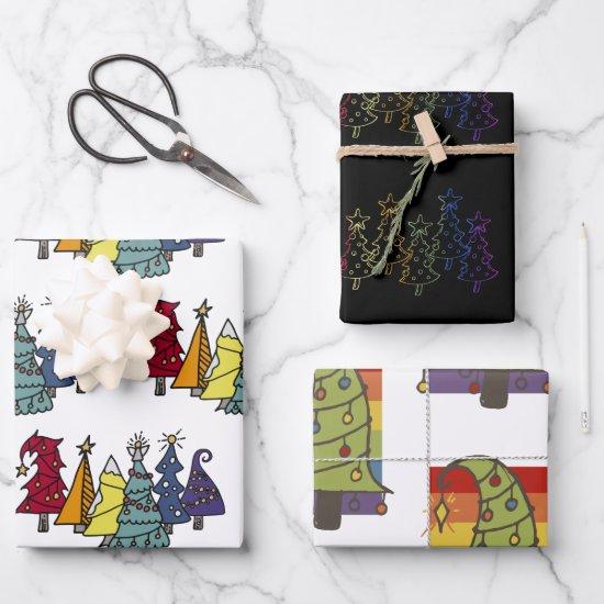 Gay Pride Rainbow Christmas Tree Pattern  Sheets