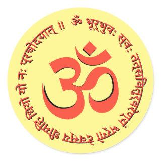 Gayatri Mantra "Om Bhur Bhuva Swah" Classic Round Sticker