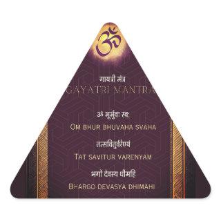 Gayatri Mantra Sanskrit and English Triangle Sticker