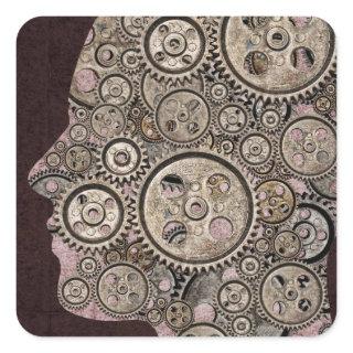 Gear Head Square Sticker