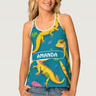 Gecko Retro Colorful Personalized Pattern Tank Top