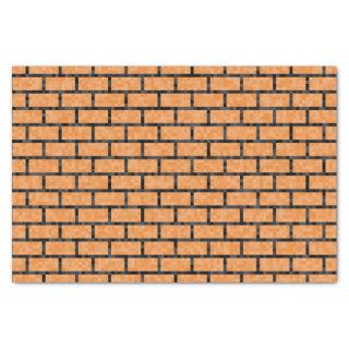 Geeky Orange Pixelated 8-Bit Look Bricks Pattern Tissue Paper