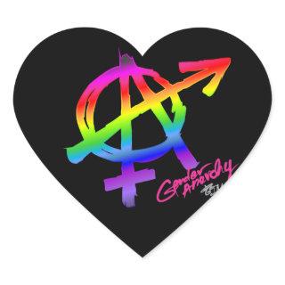 Gender Anarchy Rainbow design - heart Heart Sticker