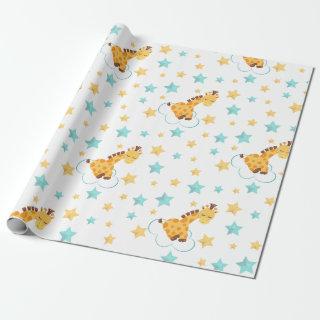 Gender Neutral Cute Giraffe & Stars Baby Shower