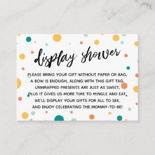 Gender Neutral Dots Display Baby Shower Gift Card