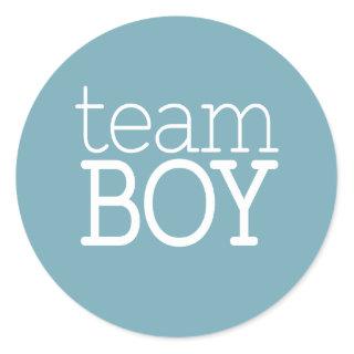 Gender Reveal Baby Shower - Team Blue Boy Classic Round Sticker