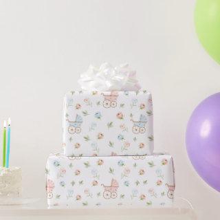 Gender Reveal Blue and Pink Baby Shower Wrapping P