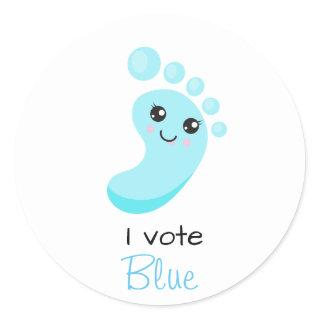 Gender Reveal I Vote Blue Boy Baby Shower Classic Round Sticker