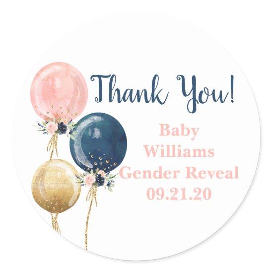 Gender Reveal Party Classic Round Sticker