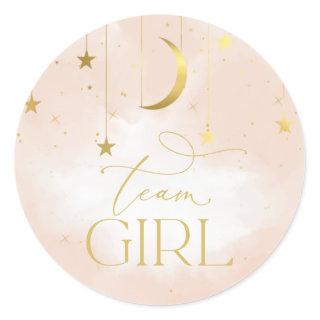 Gender Reveal Sticker , Team Girl Blush Pink