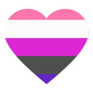 Genderfluid flag heart sticker