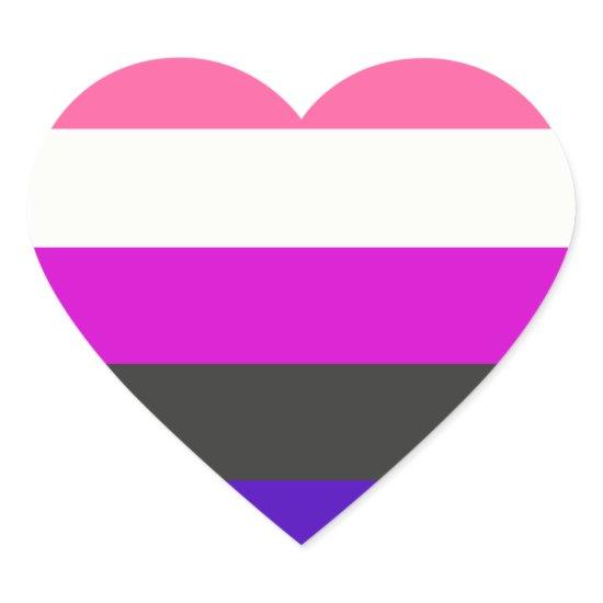 Genderfluid flag heart sticker