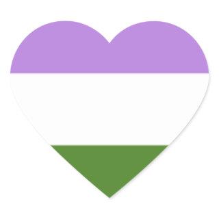 Genderqueer flag heart sticker