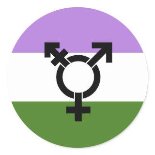 Genderqueer Pride Flag Classic Round Sticker