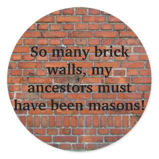 Genealogy "Brick Wall" Sticker