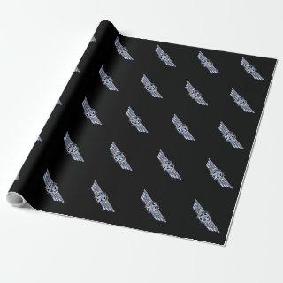 General Air Pilot Chrome Like Star Wings Black